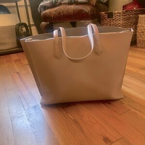 Italian Leather Triple Compartment Shopper Tote